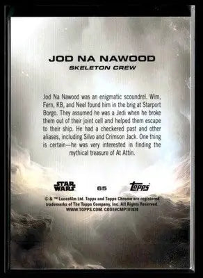 2025 Topps Chrome Star Wars Jod Na Nawood #65 Skeleton Crew - Star Wars Card Single