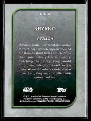 2025 Topps Chrome Star Wars Krykna #UO-10 Outer World Oddities - Star Wars Card Single
