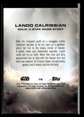 2025 Topps Chrome Star Wars Lando Calrissian #78 Gold Mini-Diamonds #/50 Solo - Star Wars Card Single