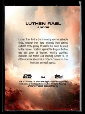 2025 Topps Chrome Star Wars Luthen Rael #84 Andor - Star Wars Card Single