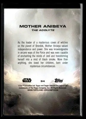 2025 Topps Chrome Star Wars Mother Aniseya #94 The Acolyte - Star Wars Card Single