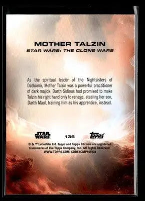 2025 Topps Chrome Star Wars Mother Talzin #136 The Clone Wars