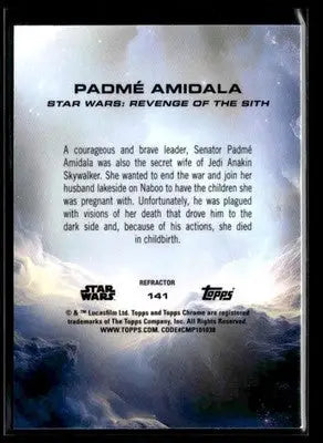 2025 Topps Chrome Star Wars Padmé Amidala #141 Rainbow Refractor