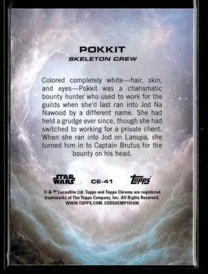 2025 Topps Chrome Star Wars Pokkit #CE-41 Costco Exclusive - Star Wars Card Single