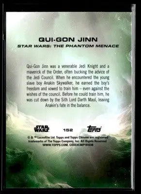 2025 Topps Chrome Star Wars Qui-Gon Jinn #152 The Phantom Menace - Star Wars Card Single