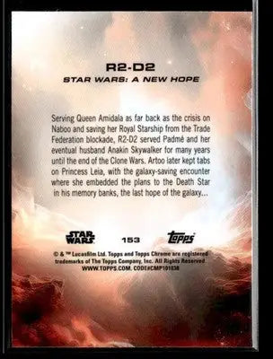 2025 Topps Chrome Star Wars R2-D2 #153 A New Hope - Star Wars Card Single