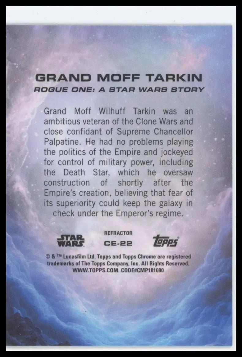 2025 Topps Chrome Star Wars Refractor Grand Moff Tarkin #CE-2 Rogue One Card - Star Wars Card Single