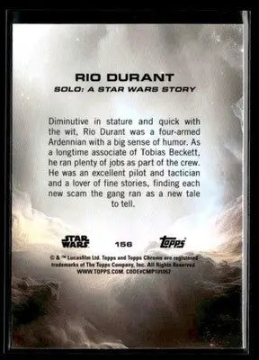2025 Topps Chrome Star Wars Rio Durant #156 Solo - Star Wars Card Single
