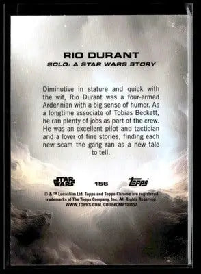 2025 Topps Chrome Star Wars Rio Durant #156 Solo - Star Wars Card Single