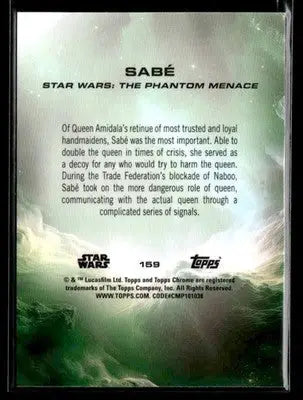 2025 Topps Chrome Star Wars Sabé #159 RayWave Refractor