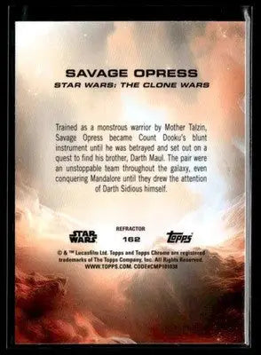 2025 Topps Chrome Star Wars Savage Opress #162 Rainbow Refractor - Star Wars Card Single