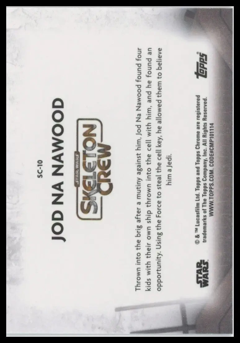 2025 Topps Chrome Star Wars Skeleton Crew Jod Na Nawood #SC-10 Trading Card - Star Wars Card Single