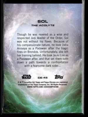 2025 Topps Chrome Star Wars Sol #CE-45 Costco Exclusive - Star Wars Card Single