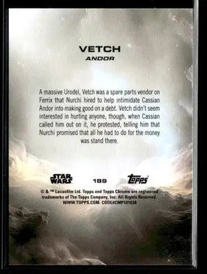 2025 Topps Chrome Star Wars Vetch #189 RayWave Refractor - Star Wars Card Single