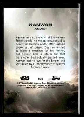 2025 Topps Chrome Star Wars Xanwan #195 RayWave Refractor - Star Wars Card Single
