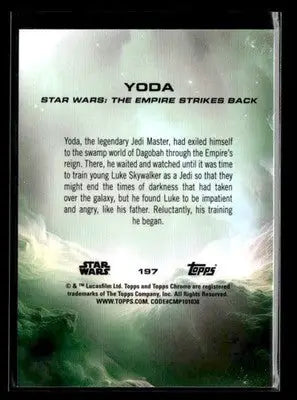 2025 Topps Chrome Star Wars Yoda #197 The Empire Strikes Back - Star Wars Card Single