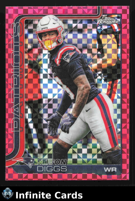 2025 Topps Chrome STEFON DIGGS #205 Hot Pink X-Fractor New England Patriots - Football Card Single
