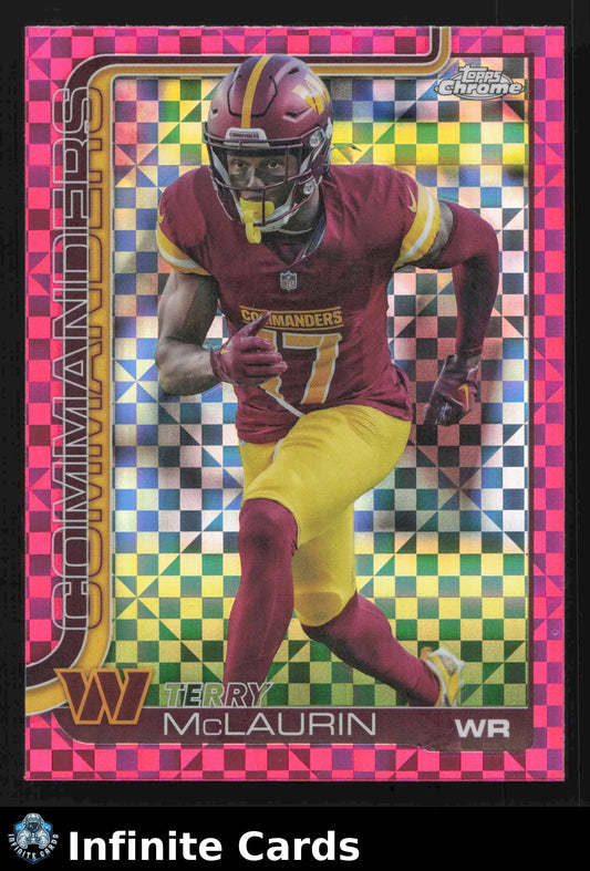 2025 Topps Chrome TERRY MCLAURIN #208 Hot Pink X-Fractor Washington Commanders