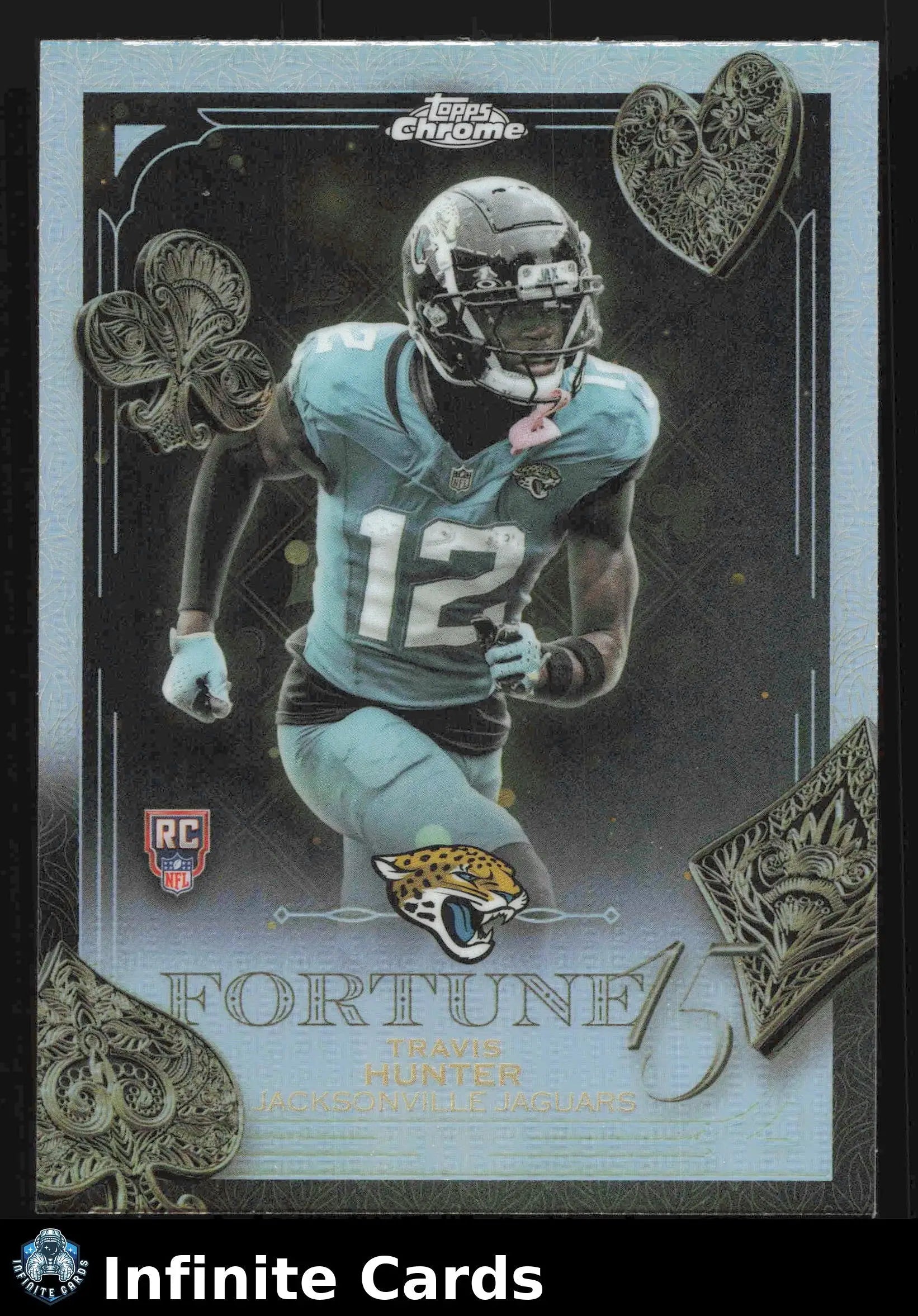 2025 Topps Chrome TRAVIS HUNTER #F15-20 Fortune 15 Refractor Jaguars RC - Football Card Single