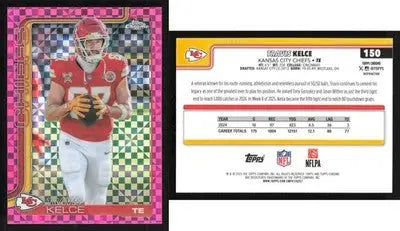 2025 Topps Chrome TRAVIS KELCE #150 Hot Pink X-Fractor Kansas City Chiefs - Football Card Single