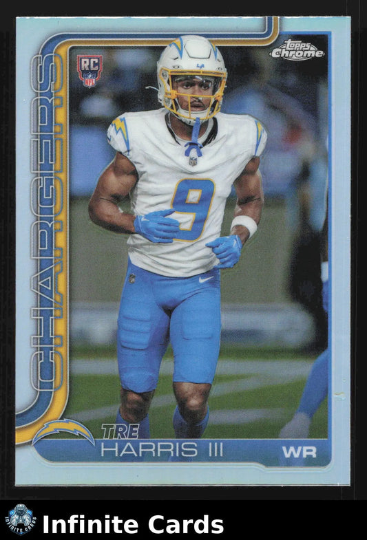 2025 Topps Chrome TRE HARRIS III #338 Refractor Los Angeles Chargers RC - Football Card Single