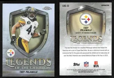 2025 Topps Chrome TROY POLAMALU #LOG-33 Legends of the Gridiron Refractor - Football Card Single