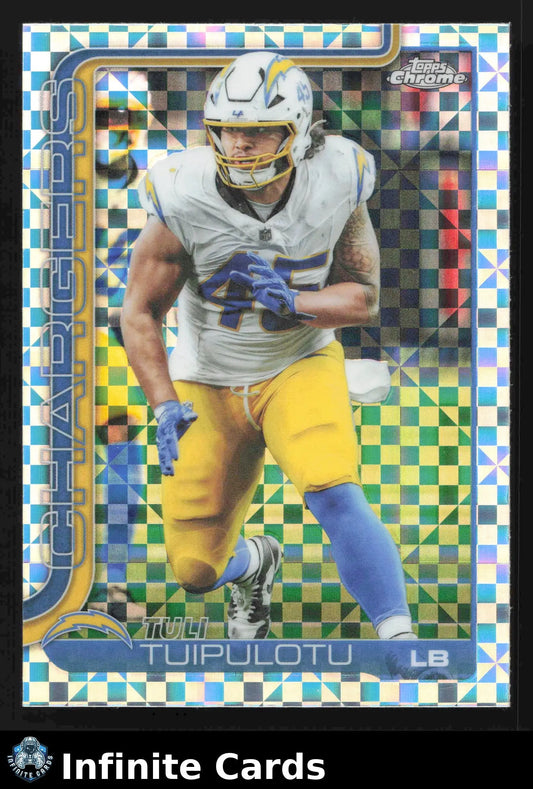 2025 Topps Chrome TULI TUIPULOTU #163 X-Fractor Los Angeles Chargers - Football Card Single