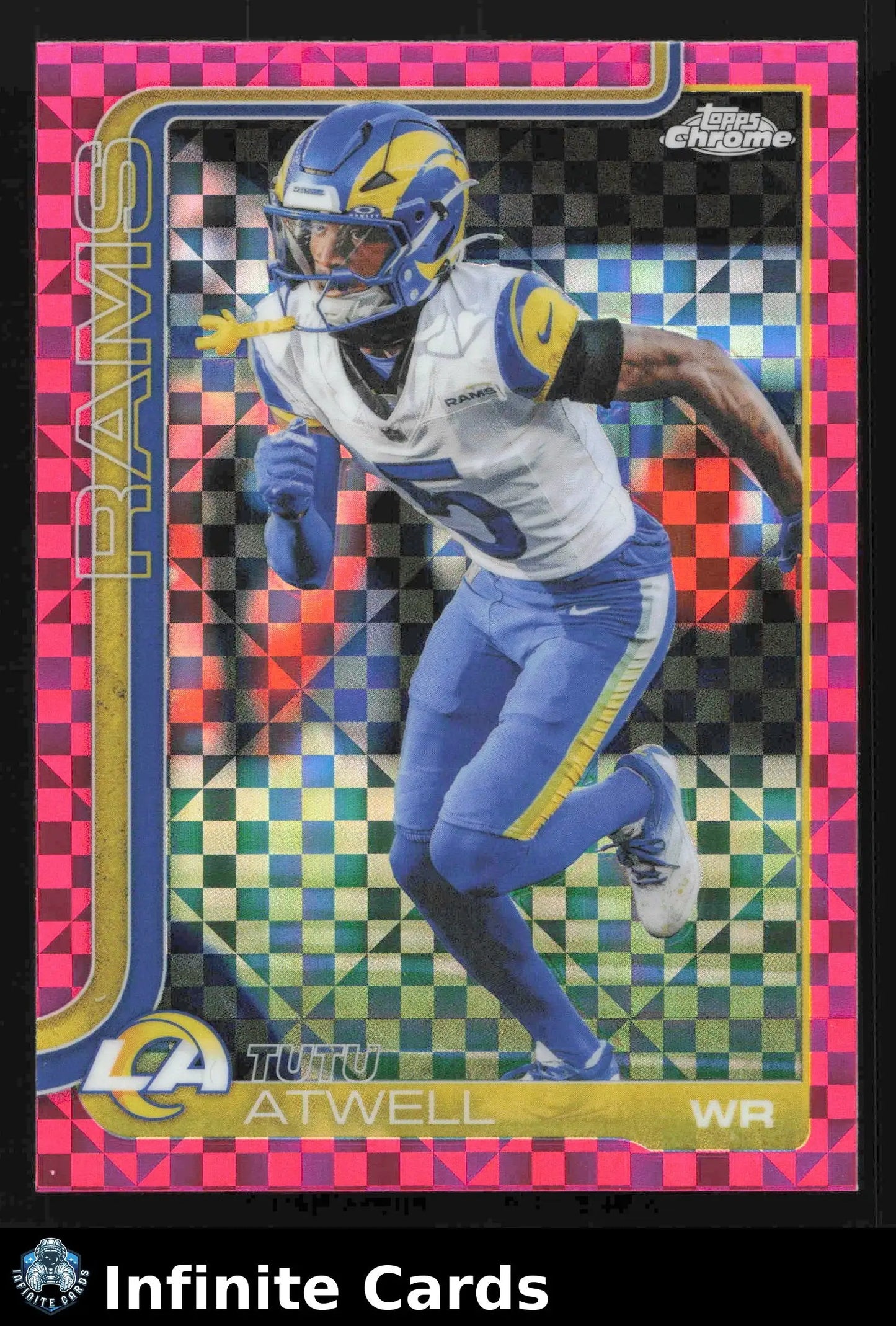 2025 Topps Chrome TUTU ATWELL #167 Hot Pink X-Fractor Los Angeles Rams - Football Card Single