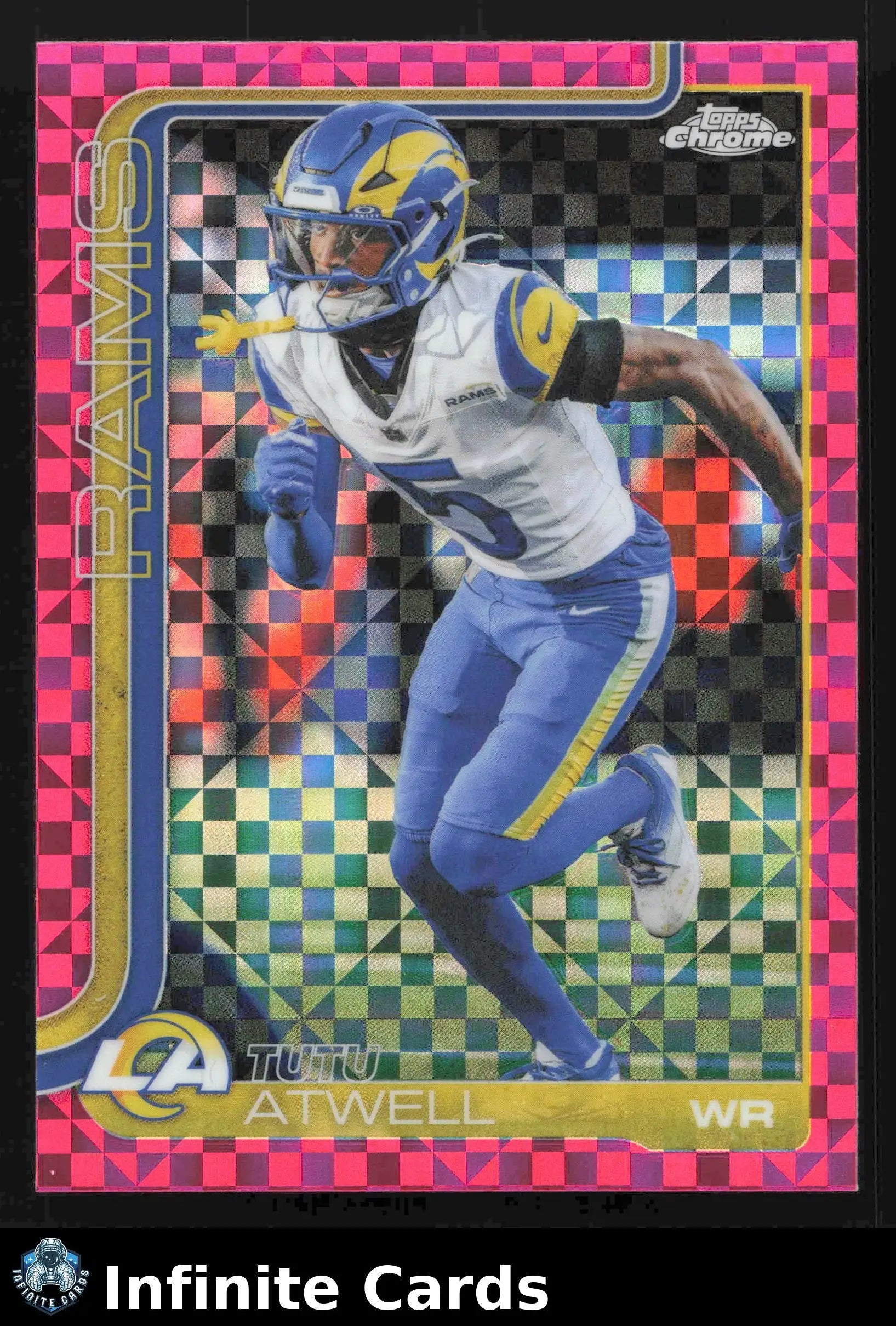 2025 Topps Chrome TUTU ATWELL #167 Hot Pink X-Fractor Los Angeles Rams - Football Card Single