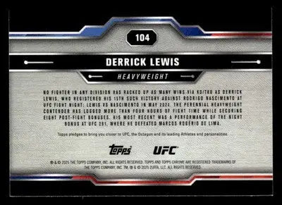 2025 Topps Chrome UFC #104 Derrick Lewis - UFC/MMA Card Single