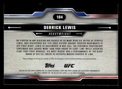 2025 Topps Chrome UFC #104 Derrick Lewis X-Fractor - UFC/MMA Card Single