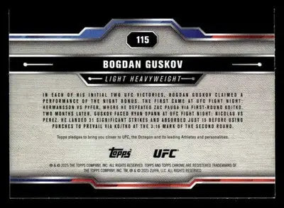 2025 Topps Chrome UFC #115 Bogdan Guskov - UFC/MMA Card Single