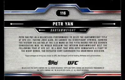 2025 Topps Chrome UFC #116 Petr Yan - UFC/MMA Card Single