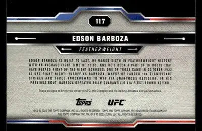 2025 Topps Chrome UFC #117 Edson Barboza - UFC/MMA Card Single