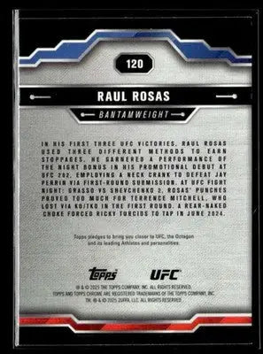 2025 Topps Chrome UFC #120 Raul Rosas Purple Refractor - UFC/MMA Card Single