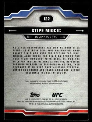 2025 Topps Chrome UFC #122 Stipe Miocic - UFC/MMA Card Single