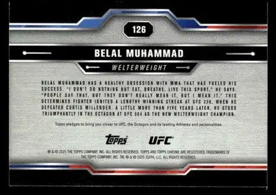 2025 Topps Chrome UFC #126 Belal Muhammad Negative Refractor - UFC/MMA Card Single