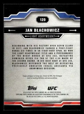 2025 Topps Chrome UFC #129 Jan Błachowicz - UFC/MMA Card Single