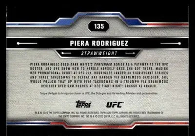 2025 Topps Chrome UFC #135 Piera Rodriguez - UFC/MMA Card Single