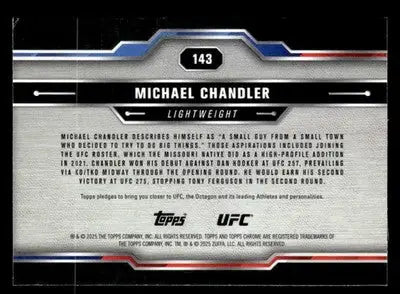 2025 Topps Chrome UFC #143 Michael Chandler - UFC/MMA Card Single