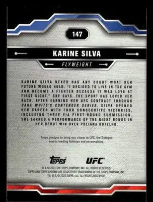 2025 Topps Chrome UFC #147 Karine Silva - UFC/MMA Card Single