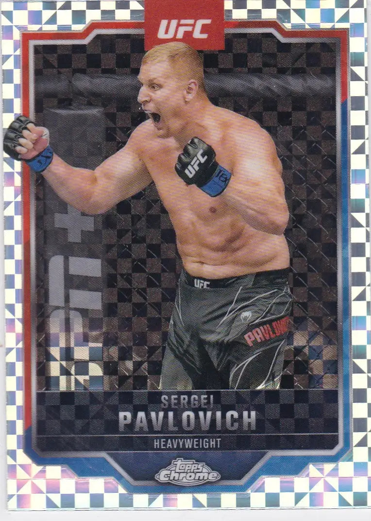 2025 Topps Chrome UFC # 148 Sergei Pavlovich X-Fractor - UFC/MMA Card Single