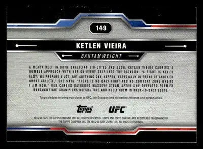 2025 Topps Chrome UFC #149 Ketlen Vieira Prism Refractor - UFC/MMA Card Single