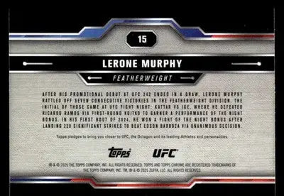 2025 Topps Chrome UFC #15 Lerone Murphy - UFC/MMA Card Single