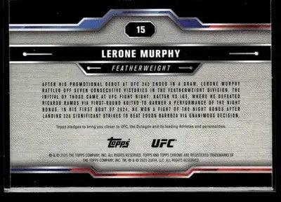 2025 Topps Chrome UFC #15 Lerone Murphy Purple Refractor - UFC/MMA Card Single
