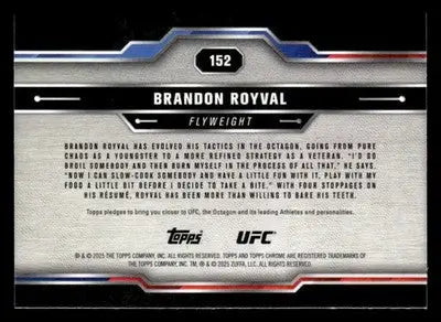 2025 Topps Chrome UFC #152 Brandon Royval Sepia Refractor - UFC/MMA Card Single
