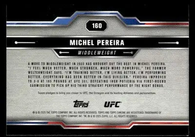 2025 Topps Chrome UFC #160 Michel Pereira - UFC/MMA Card Single