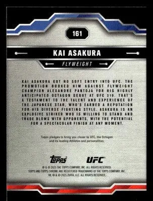 2025 Topps Chrome UFC #161 Kai Asakura - UFC/MMA Card Single