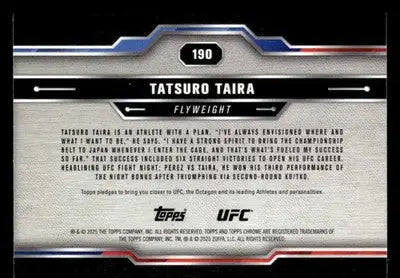 2025 Topps Chrome UFC #190 Tatsuro Taira - UFC/MMA Card Single