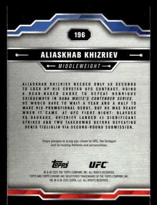 2025 Topps Chrome UFC #196 Aliaskhab Khizriev - UFC/MMA Card Single